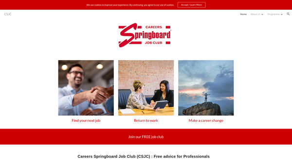 Screenshot of the East Berkshire Executive Job Club website