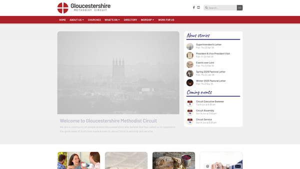 Screenshot of the The Methodist Circuit Of Gloucestershire website