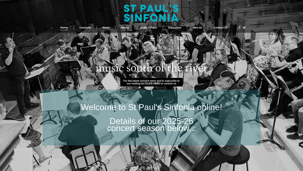 Screenshot of the St Pauls Sinfonia website