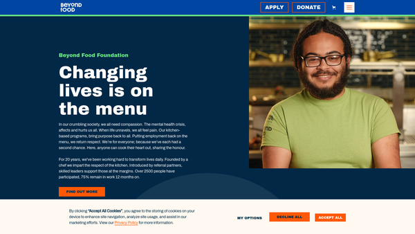 Screenshot of the Beyond Food Foundation website