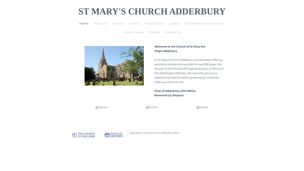 Screenshot of the Friends Of St. Mary's Adderbury website