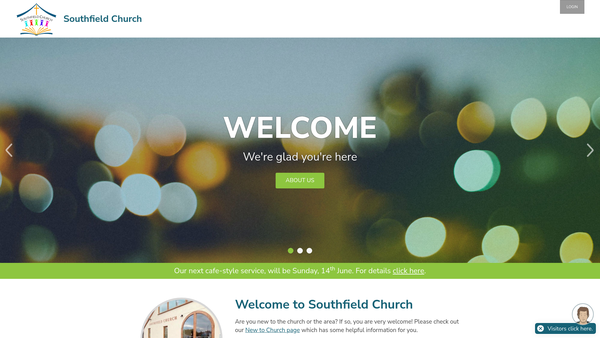 Screenshot of the Southfield Church website