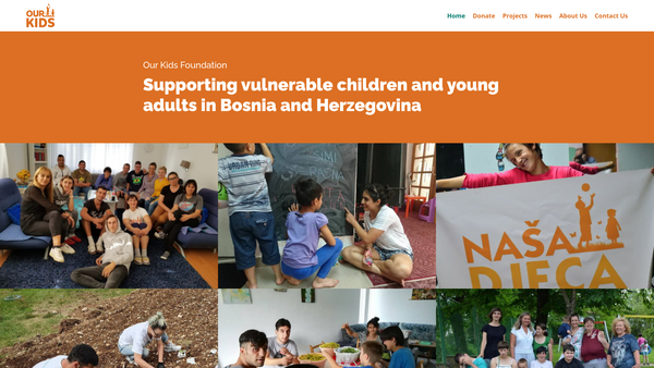 Screenshot of the Our Kids Foundation website