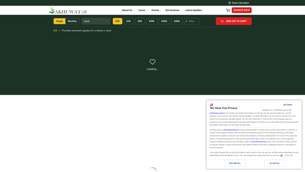 Screenshot of the Akhuwat (UK) Trust website