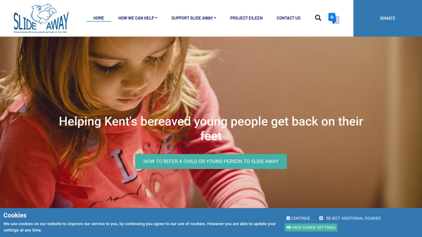 Screenshot of the Slide Away website