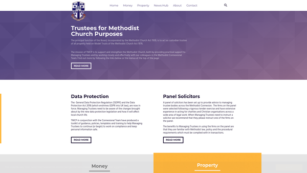 Screenshot of the Trustees For Methodist Church Purposes website