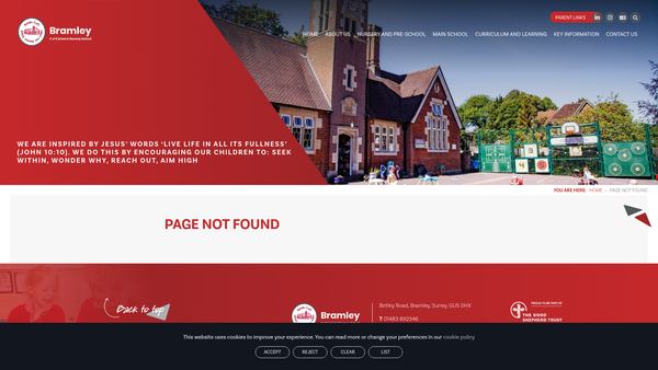 Screenshot of the Bramley Infant And Early Learning School PTFA website