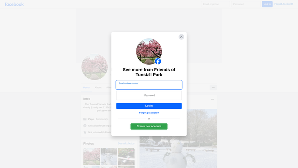Screenshot of the Tunstall Victoria Park Trust website