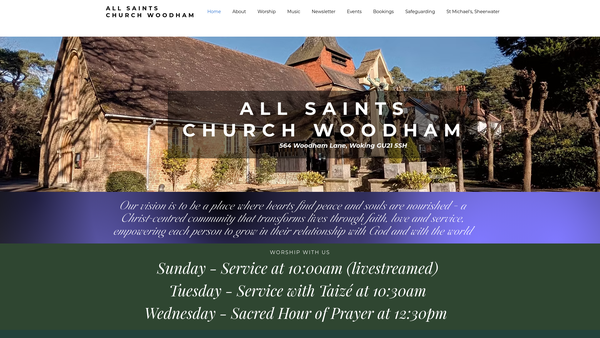 Screenshot of the The Parochial Church Council Of The Ecclesiastical Parish Of All Saints', Woodham. website