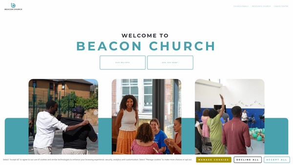 Screenshot of the Beacon Church London website