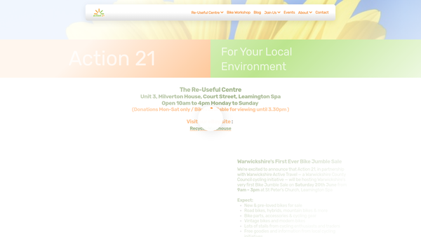 Screenshot of the Action 21 (2010) website