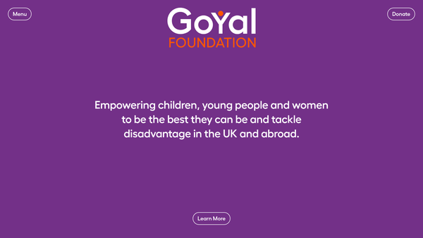 Screenshot of the The Goyal Foundation website
