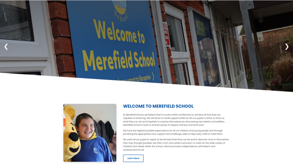 Screenshot of the Friends Of Merefield School website