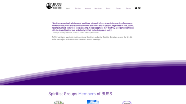 Screenshot of the British Union Of Spiritist Societies website