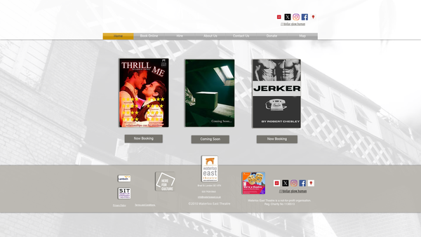Screenshot of the Waterloo East Theatre Ltd website