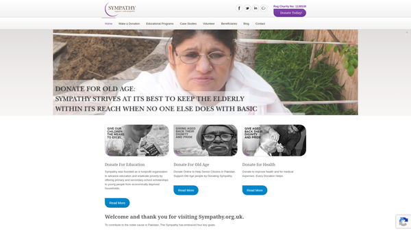 Screenshot of the Sympathy website