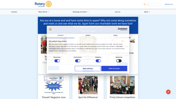 Screenshot of the The Rotary Club Of Portishead Trust Fund website