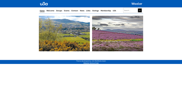 Screenshot of the University Of The Third Age, Wooler Branch website