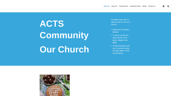 Screenshot of the Acts Community Church website