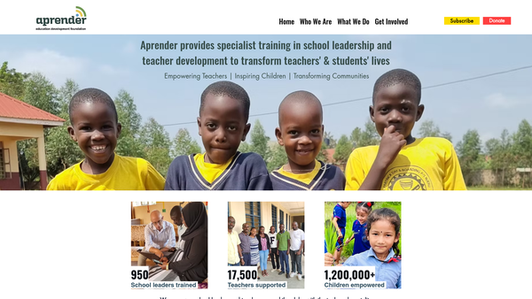 Screenshot of the Aprender (UK) Limited website