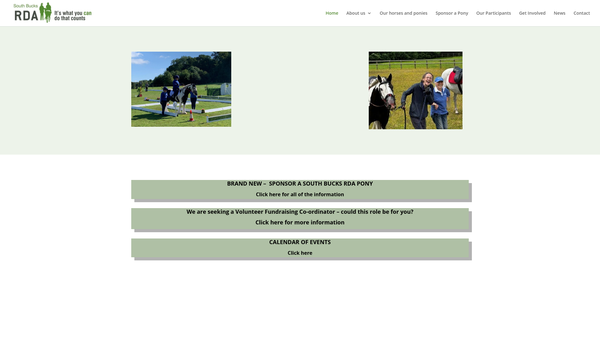 Screenshot of the South Buckinghamshire Riding For The Disabled Association website