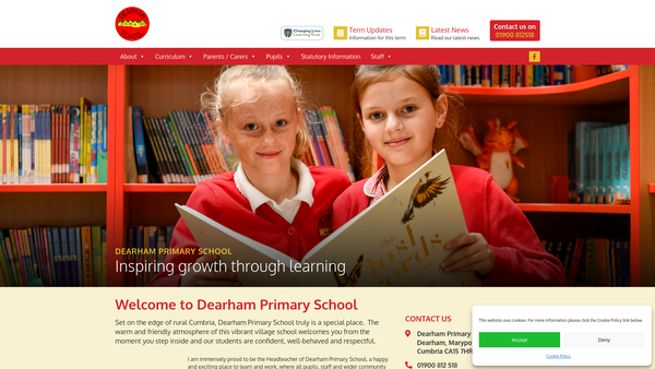 Screenshot of the Friends Of Dearham School website