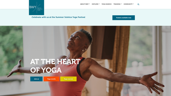 Screenshot of the The British Wheel Of Yoga Limited website