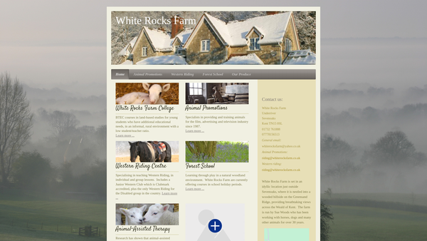 Screenshot of the White Rocks Western Riding Group website