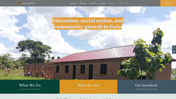 Screenshot of the Gulu Mission Initiative website