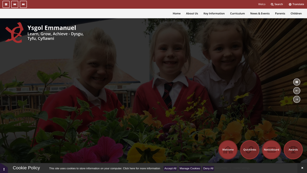 Screenshot of the Friends Of Ysgol Emmanuel website