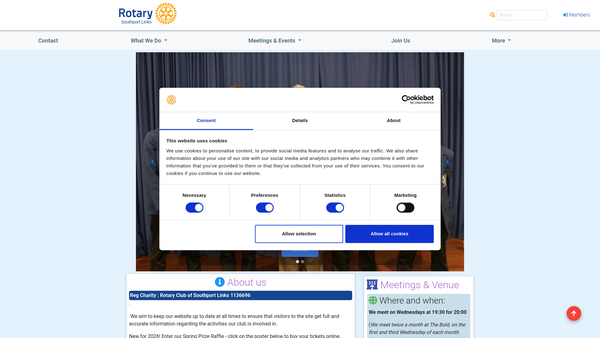 Screenshot of the Rotary Club Of Southport Links website