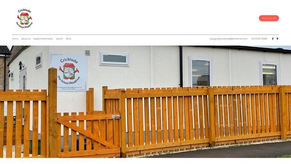 Screenshot of the Cricklade Pre School Playgroup website