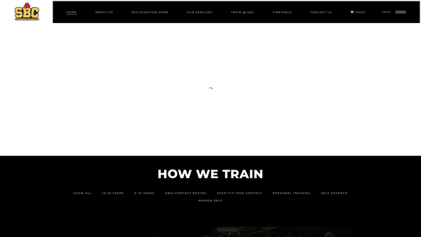 Screenshot of the Stonebridge Boxing Club website