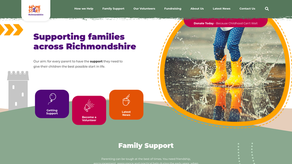 Screenshot of the Home-Start Richmondshire website