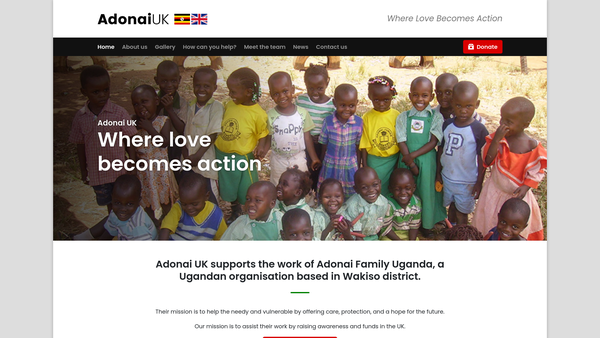 Screenshot of the Adonai UK website