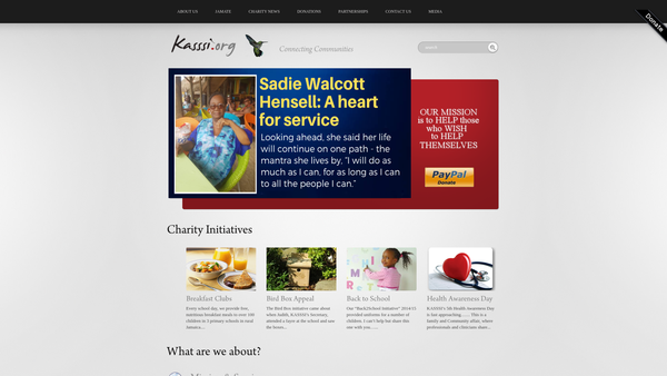 Screenshot of the Ken And Sadie Student Support Initiative (Kasssi) website