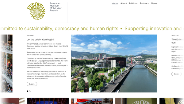 Screenshot of the European Museum Forum website