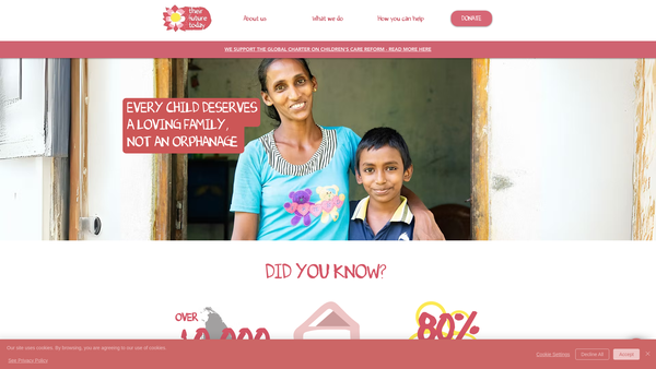 Screenshot of the Their Future Today website