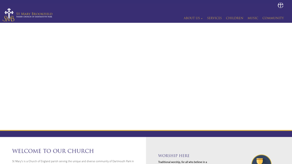 Screenshot of the The Parochial Church Council Of The Ecclesiastical Parish Of St Mary Brookfield, London website