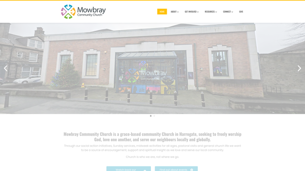 Screenshot of the Mowbray Community Church website