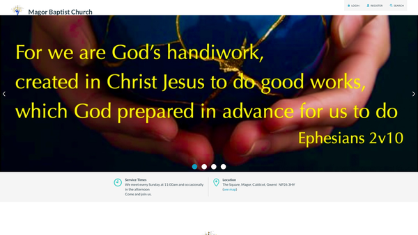 Screenshot of the Ebenezer Baptist Church, Magor website