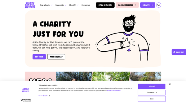 Screenshot of the The Civil Service Benevolent Fund website