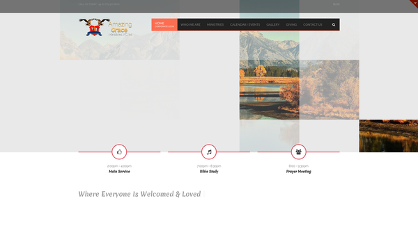 Screenshot of the Amazing Grace Ministries ( Kingdom Centre) website