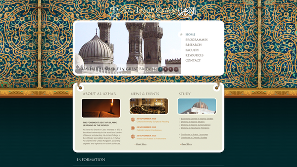 Screenshot of the Al-Azhar College website