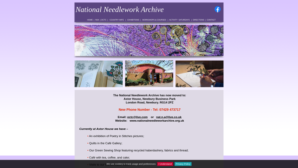 Screenshot of the The National Needlework Archive website