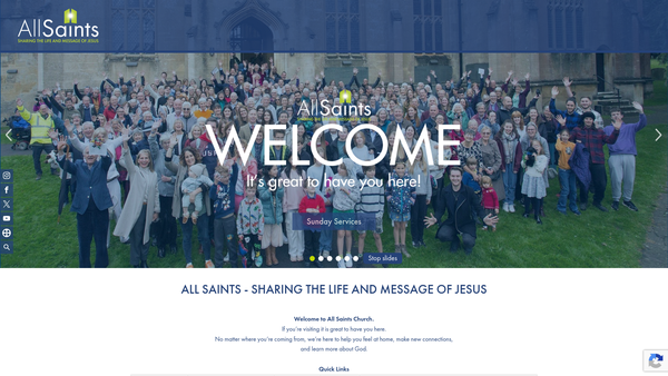 Screenshot of the The Parochial Church Council Of The Ecclesiastical Parish Of Bath, Weston, All Saints website