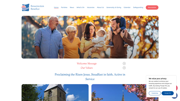 Screenshot of the The Parochial Church Council Of The Ecclesiastical Parish Of The Resurrection, Alton website