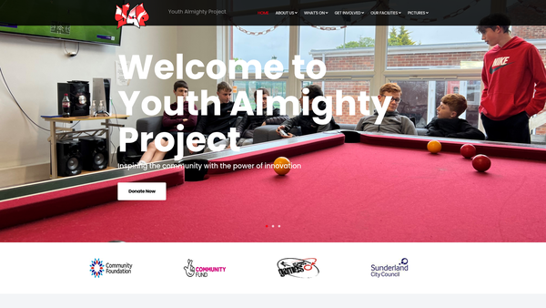 Screenshot of the Youth Almighty Project website