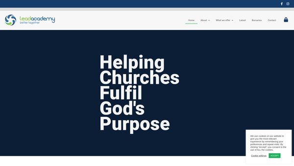 Screenshot of the Lead Academy website