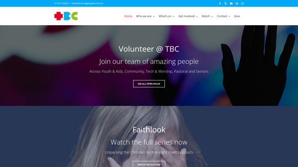 Screenshot of the Tonbridge Baptist Church website